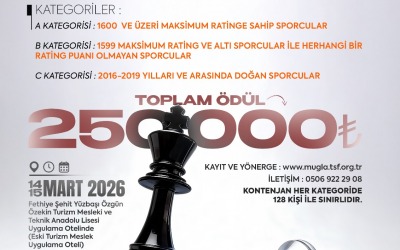 Muğla Büyükşehir Belediyesi Çanakkale Şehitlerini Anma Satranç Turnuvası