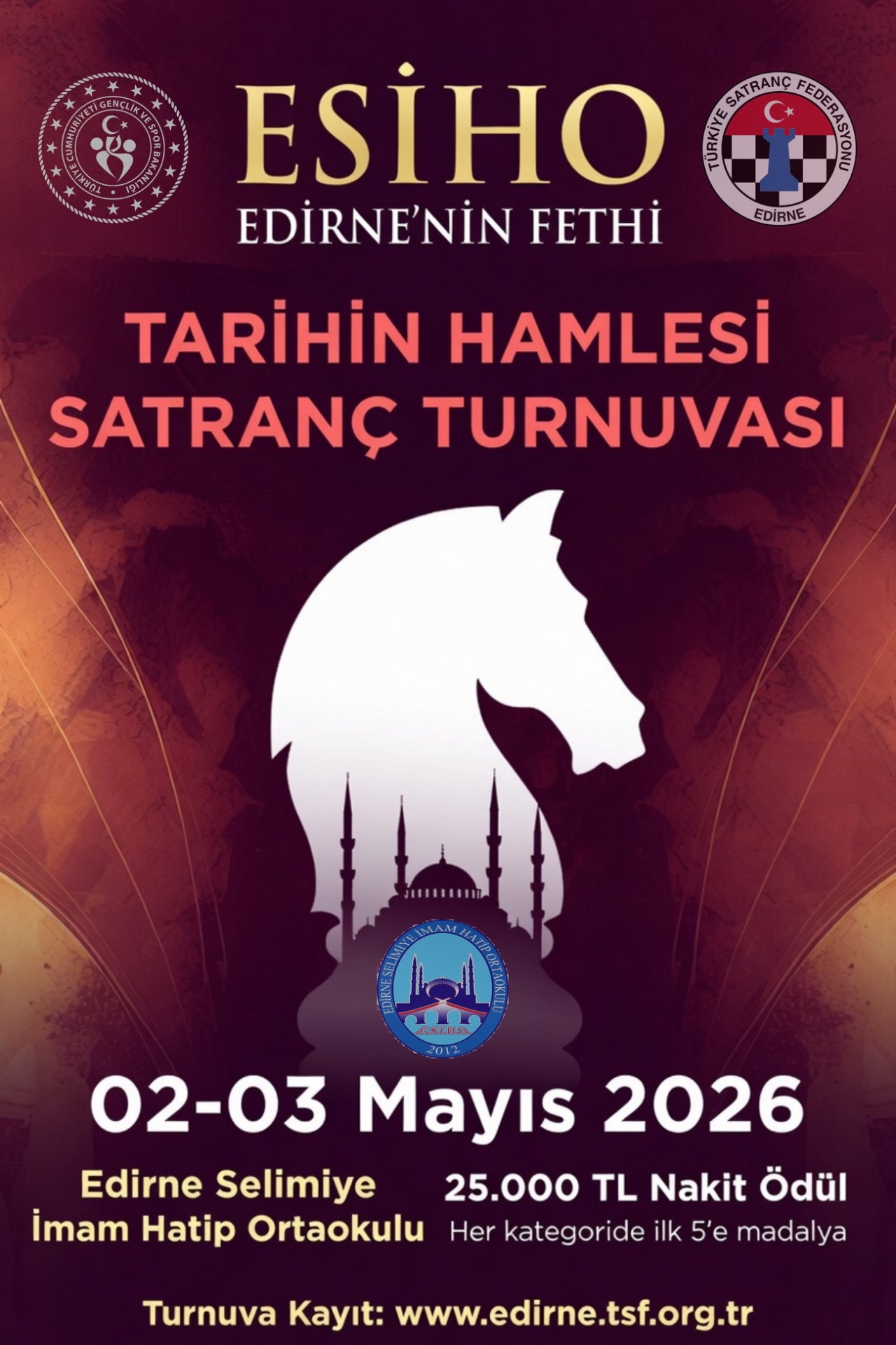 ESİHO Edirne'nin Fethi Tarihin Hamlesi Satranç Turnuvası