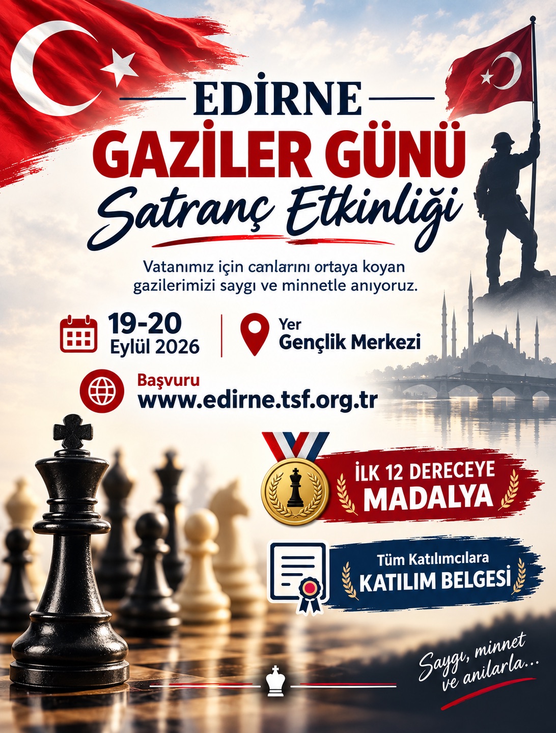 Edirne Gaziler Günü Satranç Etkinliği
